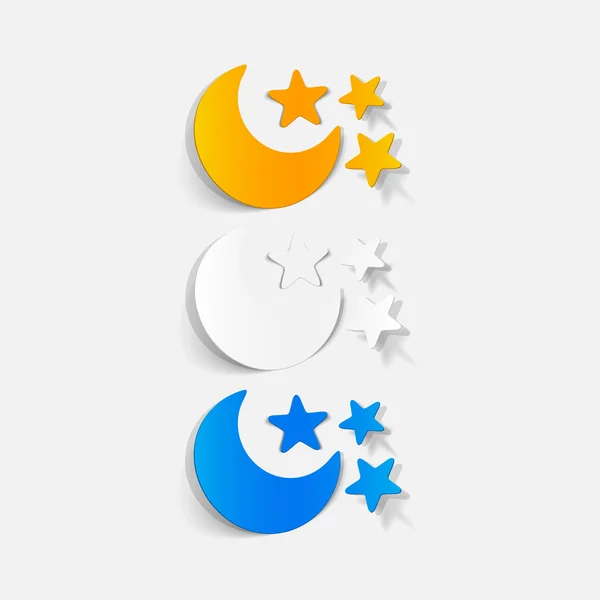 Luna y estrellas — Vector de stock