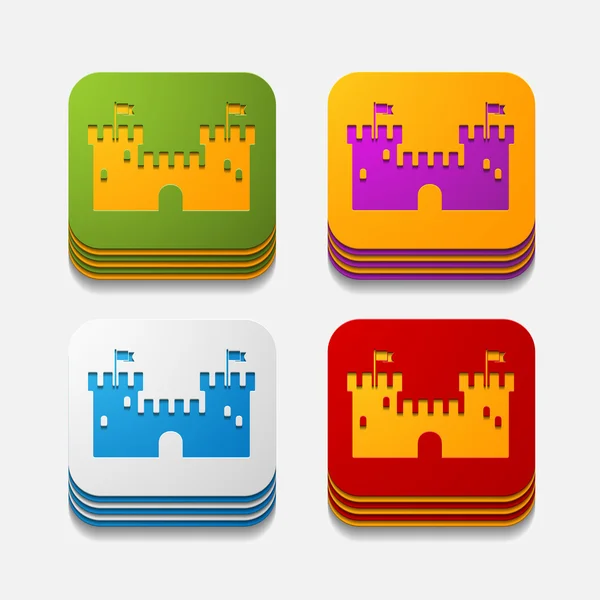 Fortress buttons — Stock Vector