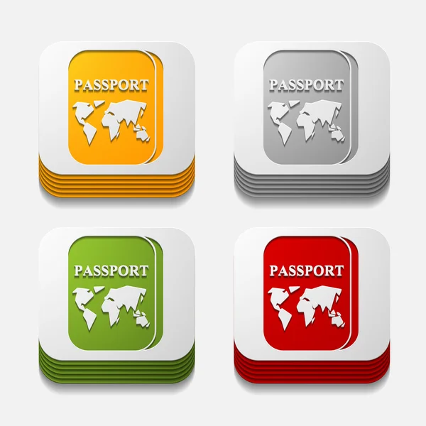 Passport buttons — Stock Vector