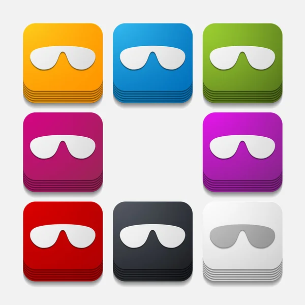 Sunglasses button — Stock Vector