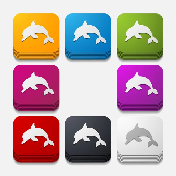 Dolphin buttons — Stock Vector