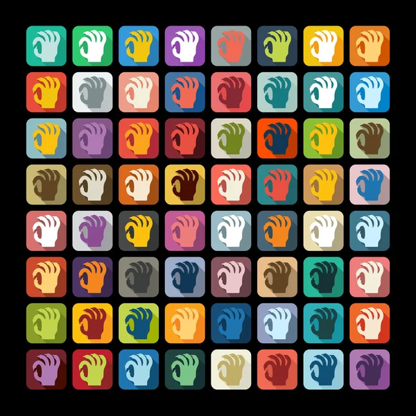 Hand icons set — Stock Vector