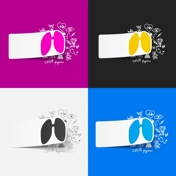 Set of stickers with lungs — Stock Vector