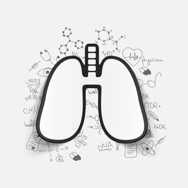 Lung with medical formulas — Stock Vector