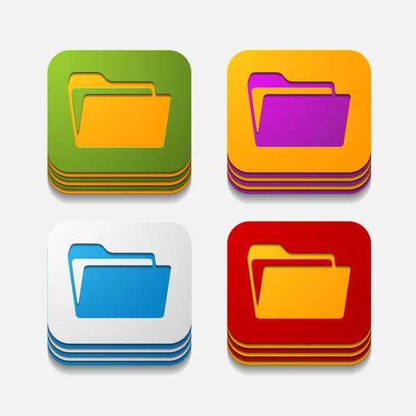 Folder button set — Stock Vector