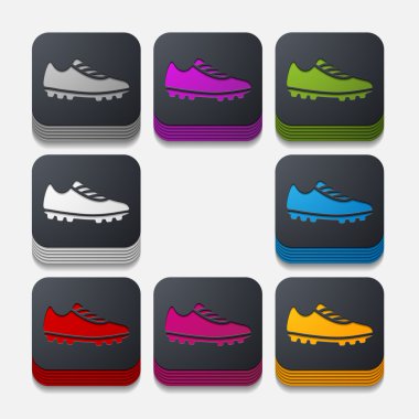 Sneakers button set clipart