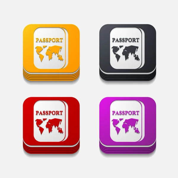 Paszport przycisk zestaw — Wektor stockowy