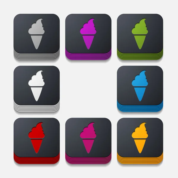 Ice cream button set — Stock Vector