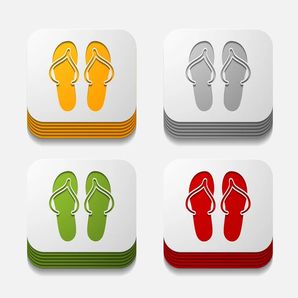 Slippers button set — Stock Vector