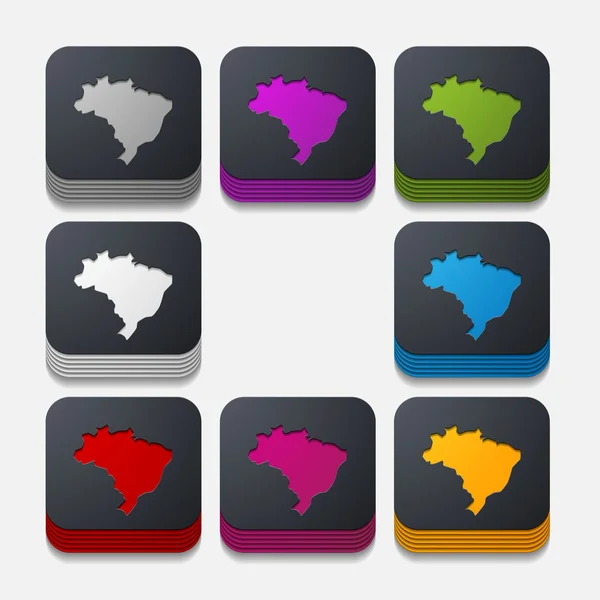 Brazil button set — Stock Vector