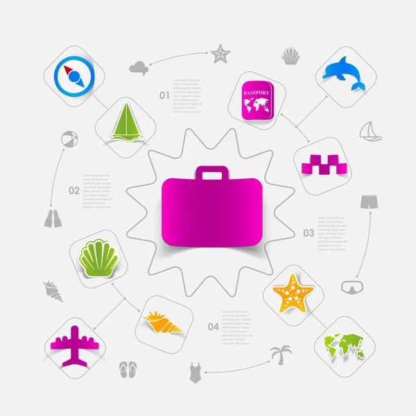 Set of summer tourism icons — Stock Vector