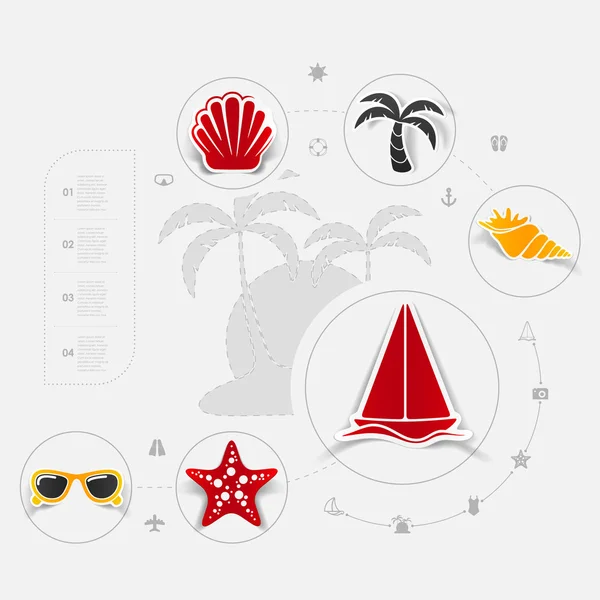 Set of summer tourism icons — Stock Vector