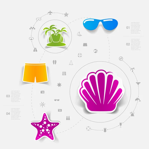 Conjunto de iconos del turismo de verano — Vector de stock