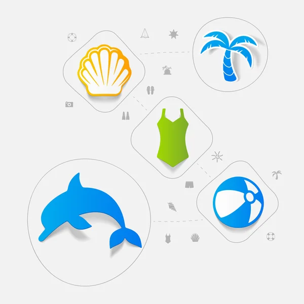 Conjunto de ícones de turismo de verão — Vetor de Stock