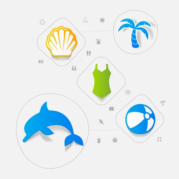 Set of summer tourism icons — Stock Vector