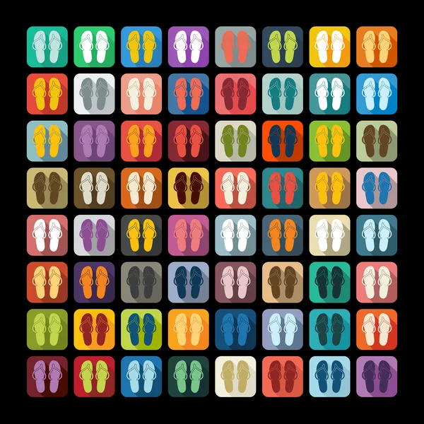 Zapatillas icono conjunto — Vector de stock