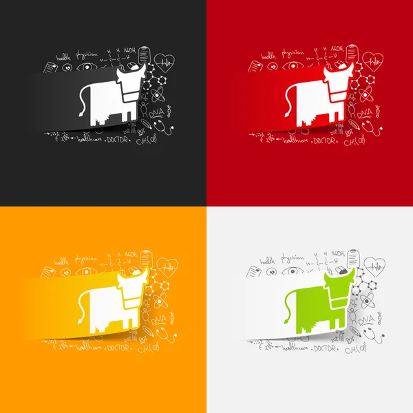 Set de pegatinas de vaca — Vector de stock