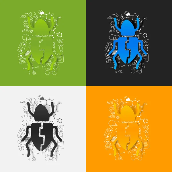 甲虫贴纸集 — 图库矢量图片