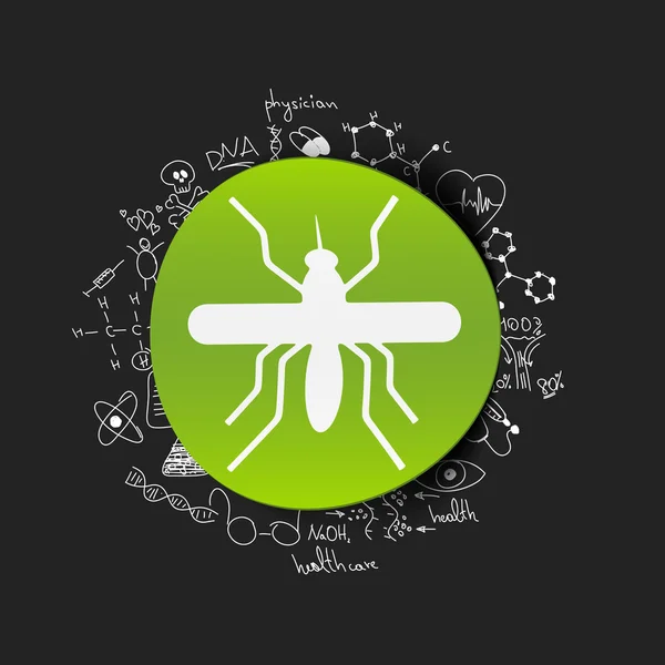 Etiqueta engomada del mosquito — Stok Vektör