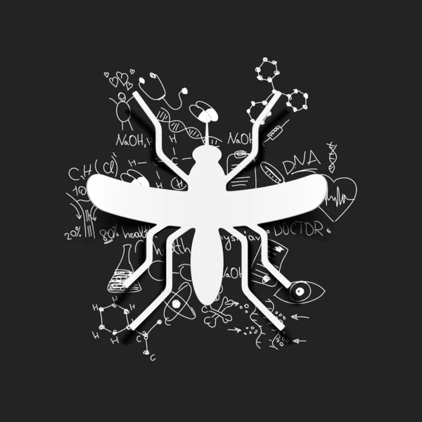Samolepka komár — Stockový vektor