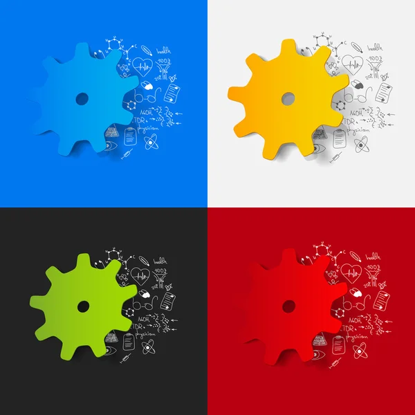 Juego de pegatinas Cogwheel — Vector de stock