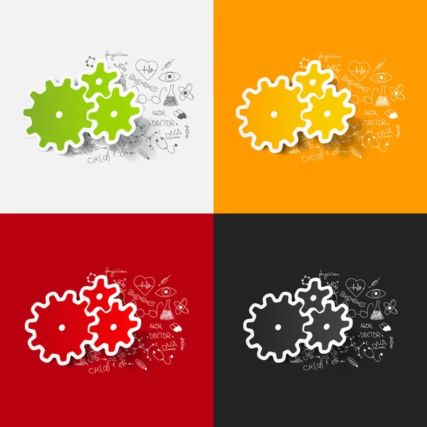 Cogwheel stickers set — Stock Vector