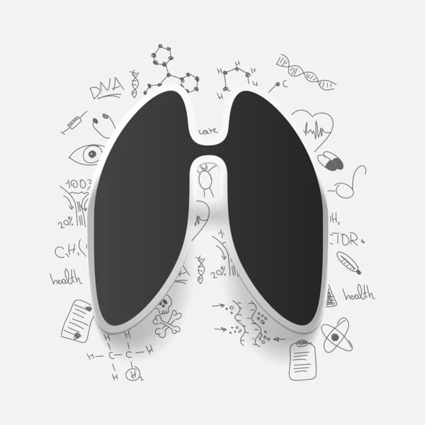 Lung sticker — Stock Vector