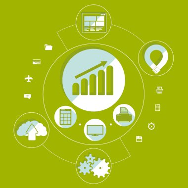 iş düz Infographic