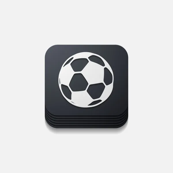 Квадратная кнопка: мяч — стоковый вектор