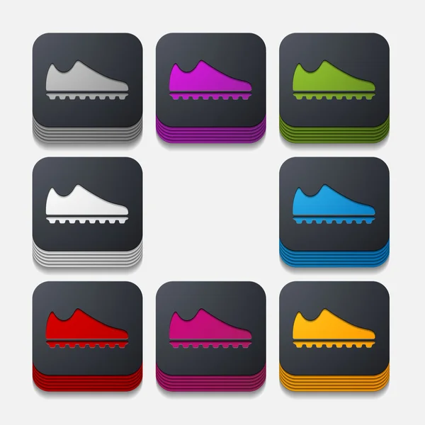 Vierkante knop: sneakers — Stockvector