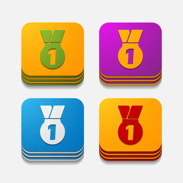 Botones con medallas — Vector de stock