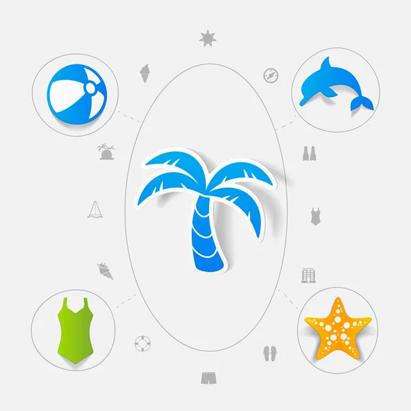 Ensemble d'icônes du tourisme d'été — Image vectorielle