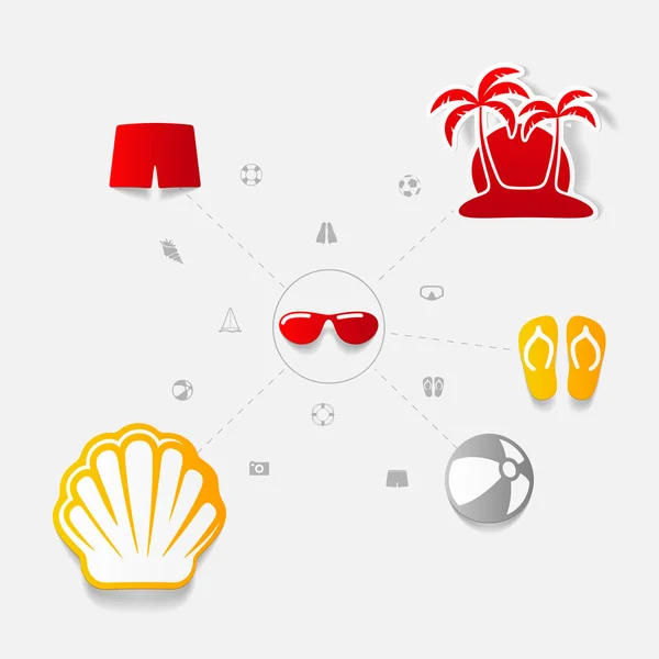 Set of summer tourism icons — Stock Vector