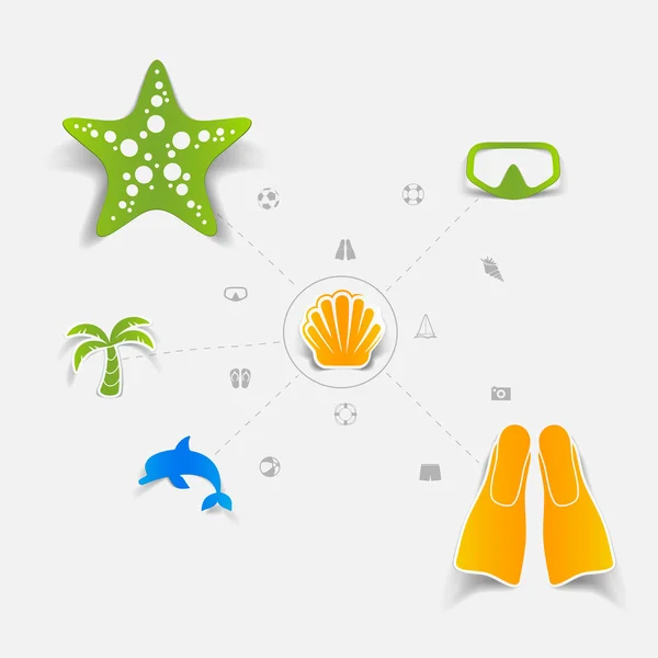 Conjunto de iconos del turismo de verano — Vector de stock