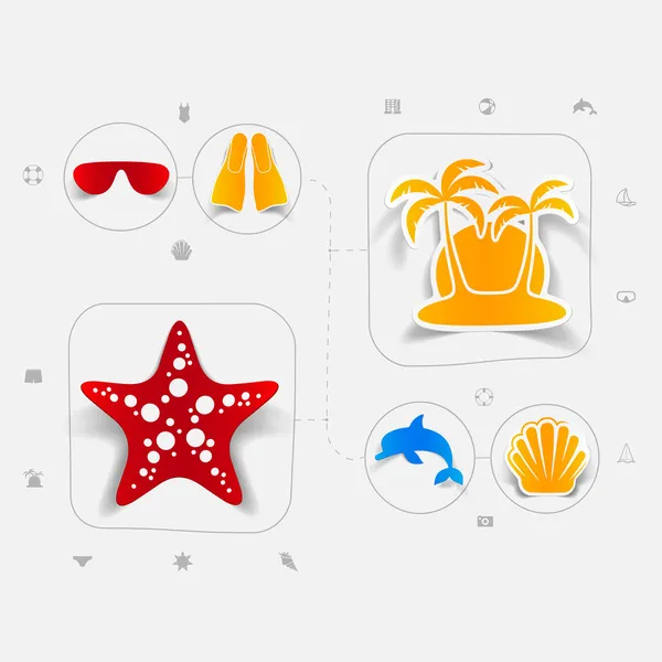 Set of summer tourism icons — Stock Vector