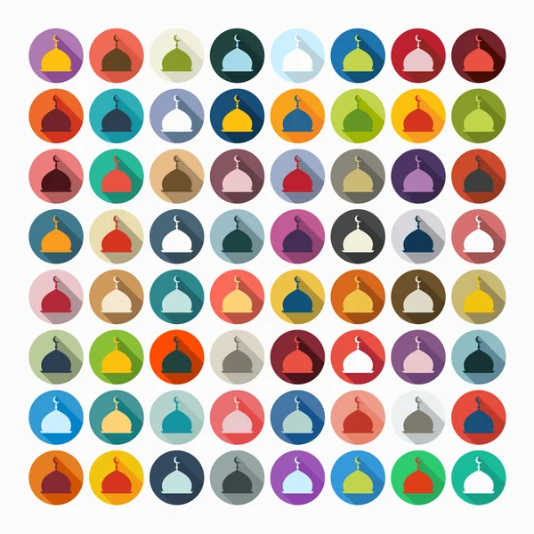 Ensemble d'icônes mosquée — Image vectorielle