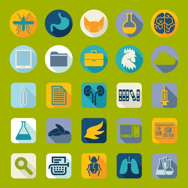 Conjunto de iconos planos veterinarios — Vector de stock