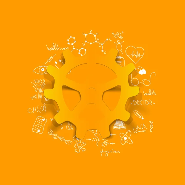 Pegatina Cogwheel — Vector de stock