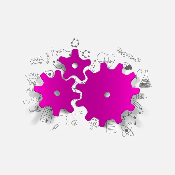 Cogwheel sticker — Stock Vector