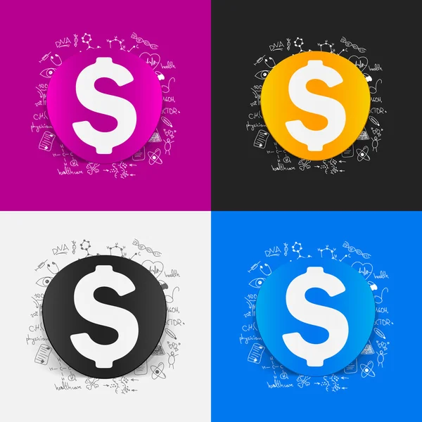 Set of money stickers — Stock Vector