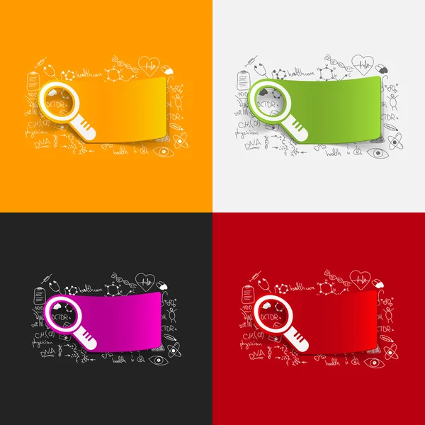 Magnifiers with medical formulas — Stock Vector