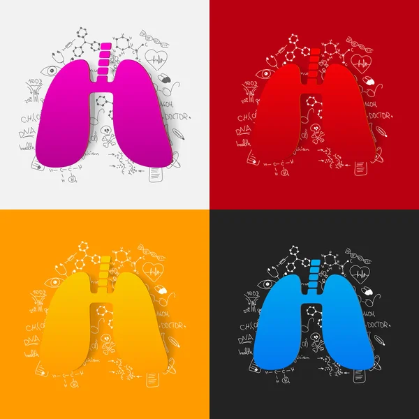 Lungs with medical formulas — Stock Vector