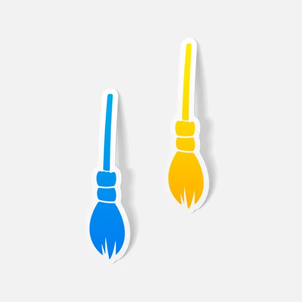 Escobas elementos de diseño — Vector de stock