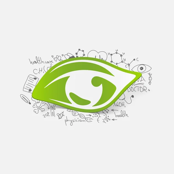 Eye with medical formulas — Stock Vector