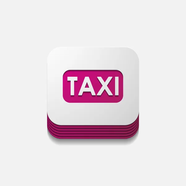 Fyrkantig knapp: taxi — Stockfoto