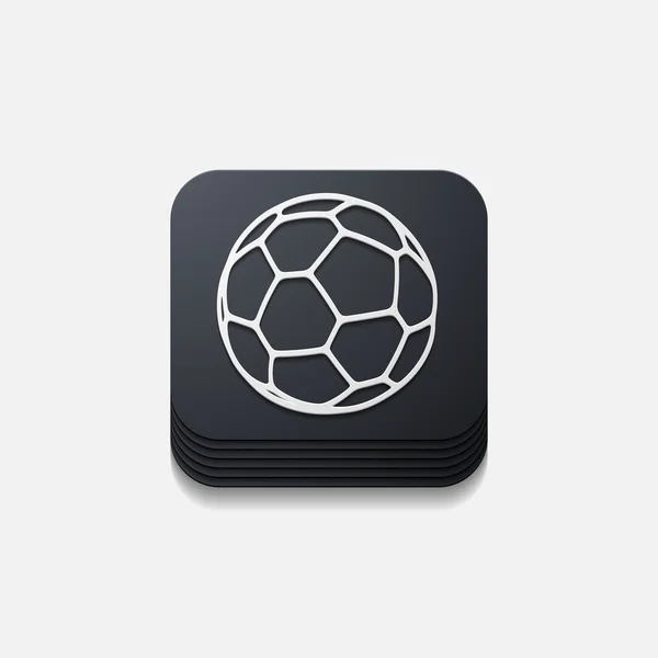 Square button: ball — Stock Photo, Image