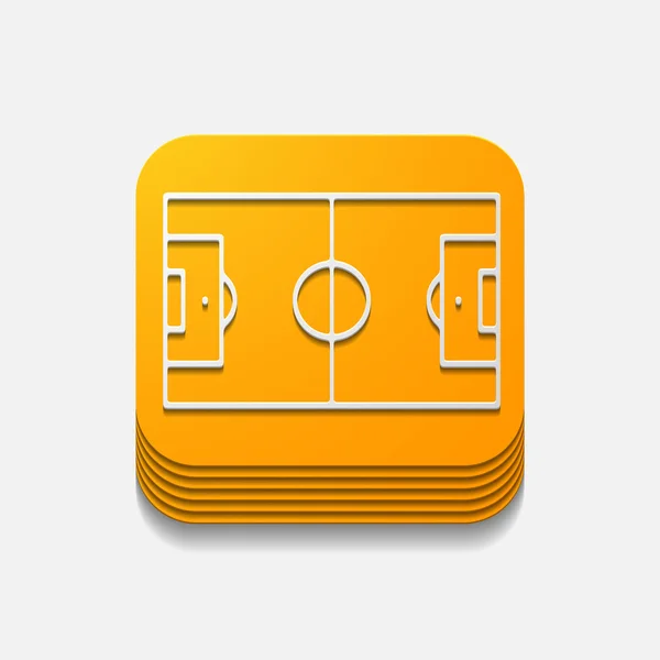 Square button: playing field — Stock Photo, Image