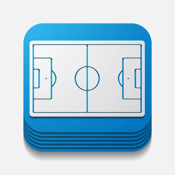 Square button: playing field — Stock Photo, Image