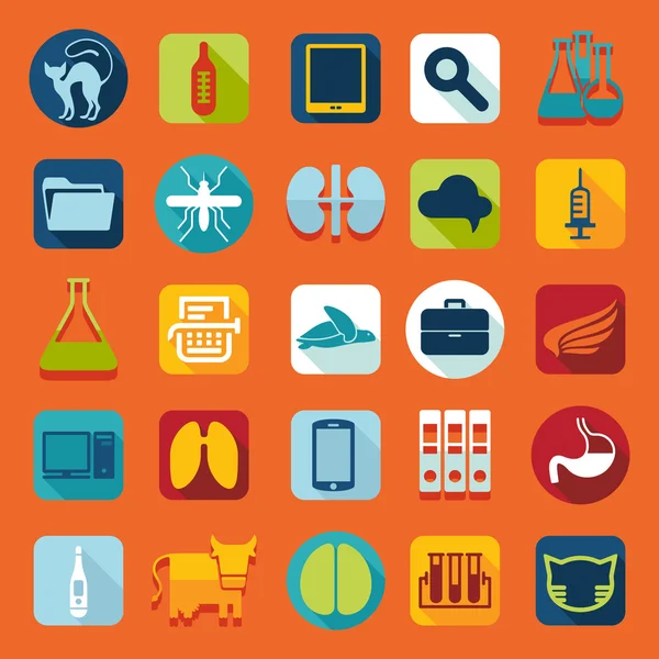 Set of veterinary flat icons — Stock Photo, Image