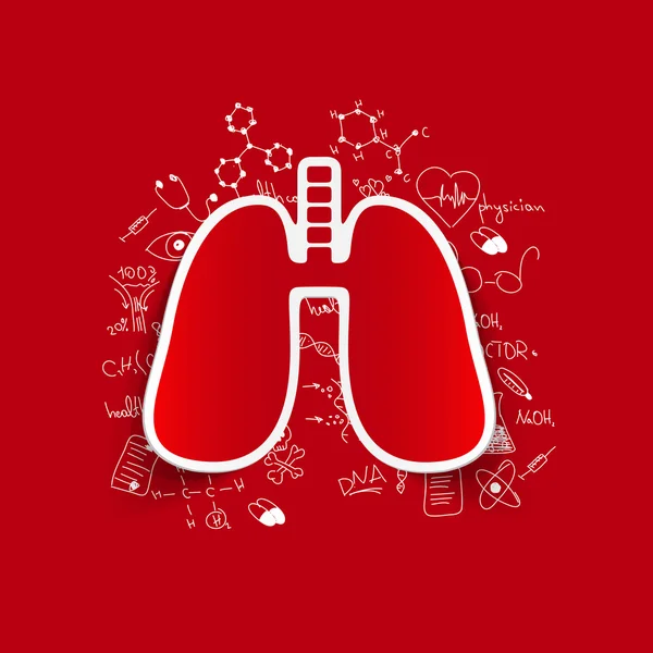 Малювання медичних формул: легені — стокове фото